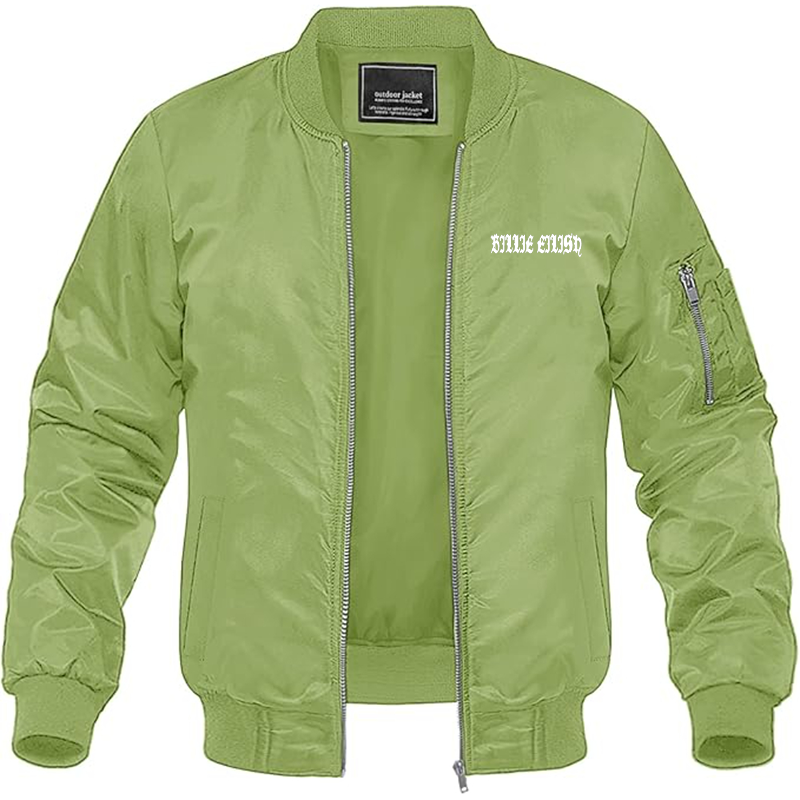 MAGNIVIT Men's Billie Eilish Lightweight Bomber Jacket Windbreaker Casual Fall Spring Outdoor Coat