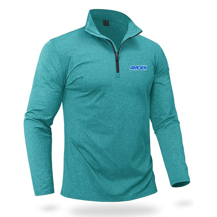 Men's Amgen Quarter Zip Pullover Premium Fleece Lined Heather Long Sleeve Golf Shirts Midweight 1/4 Half Zip Sweatshirts