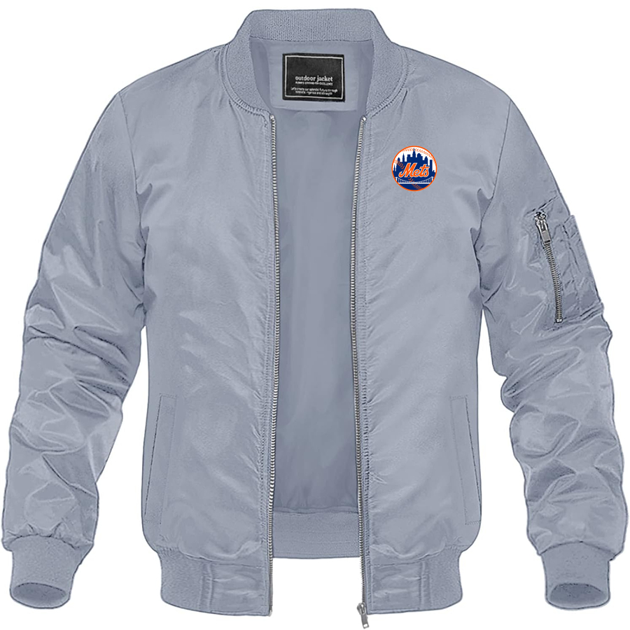 Men's New York Mets Lightweight Bomber Jacket Windbreaker Softshell Varsity Jacket