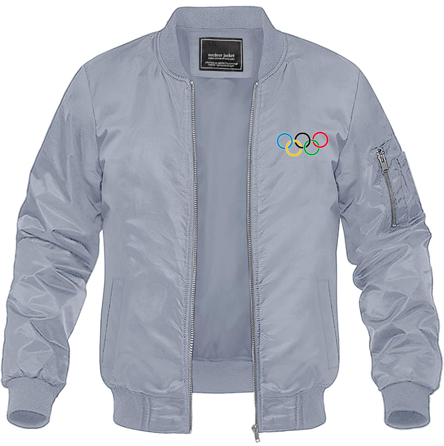 Men's Olympics Rings Lightweight Bomber Jacket Windbreaker Softshell Varsity Jacket