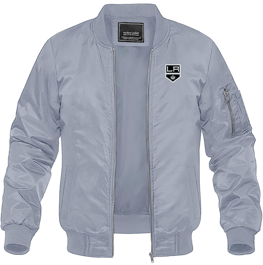 Men's NHL Los Angeles Kings Lightweight Bomber Jacket Windbreaker Softshell Varsity Jacket