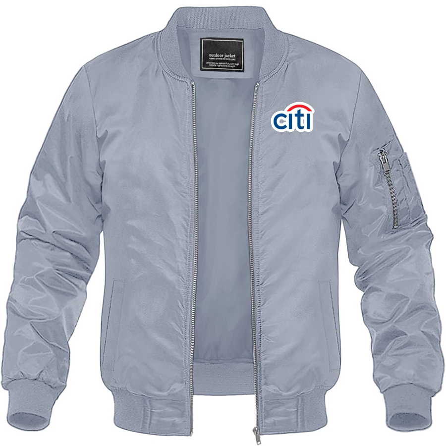 Men's Citi Bank Lightweight Bomber Jacket Windbreaker Softshell Varsity Jacket