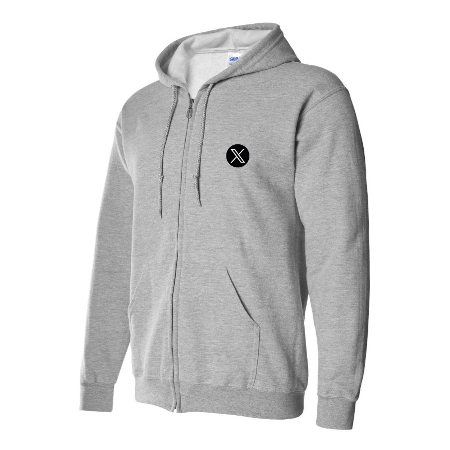 Men's Twitter X Zipper Hoodie