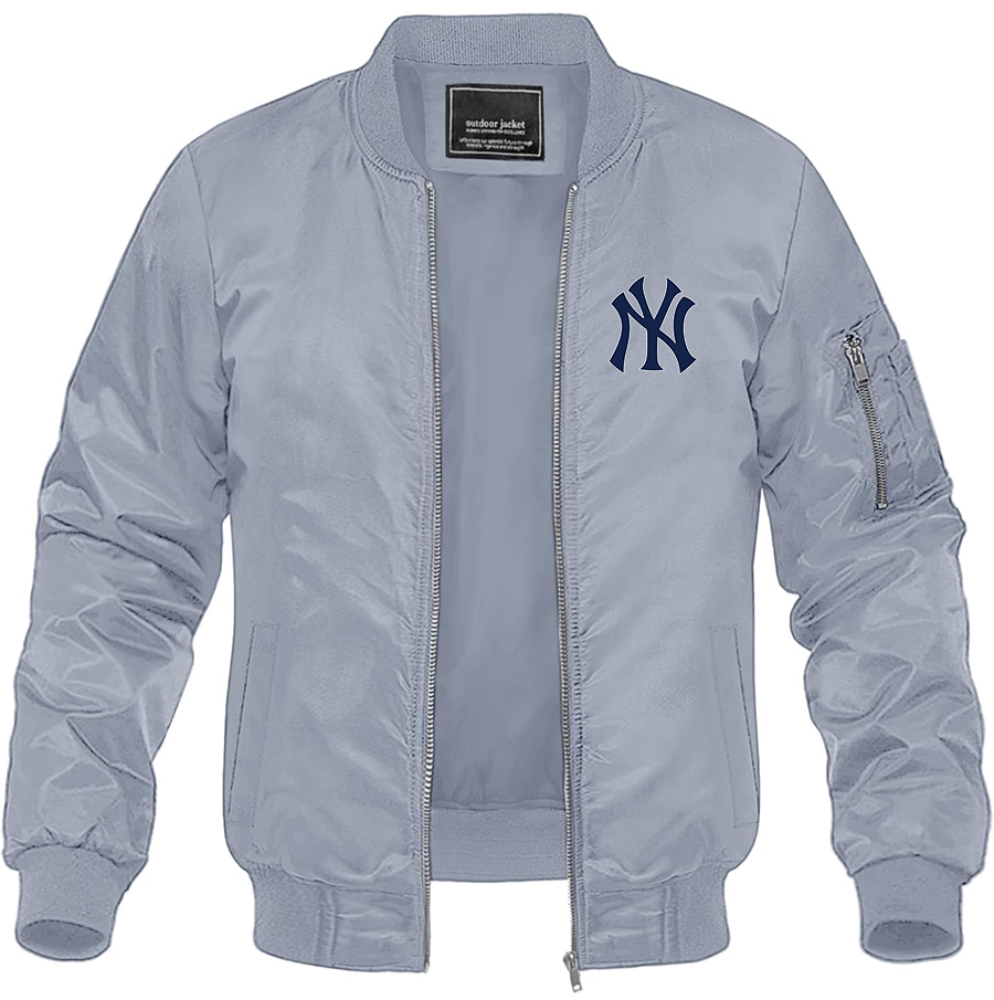 Men's New York NY Yankees Baseball Lightweight Bomber Jacket Windbreaker Softshell Varsity Jacket