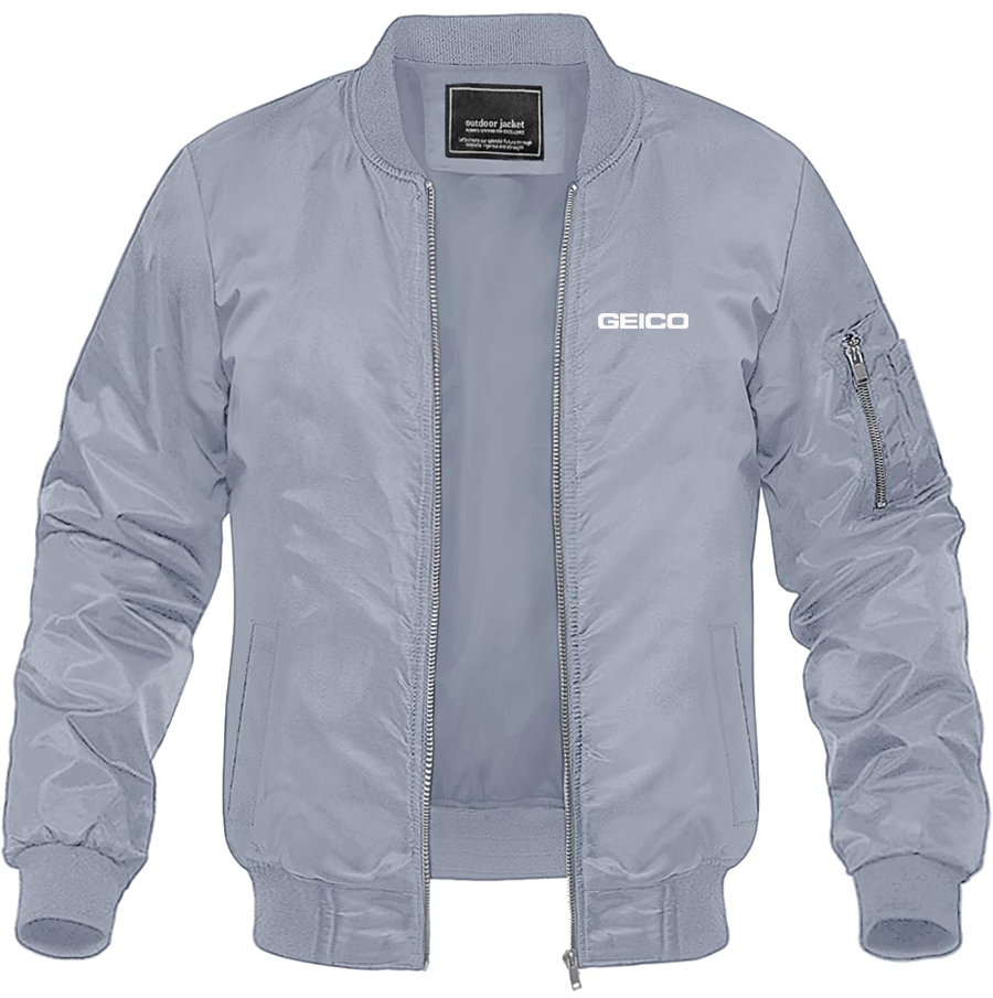 Men's Geico Lightweight Bomber Jacket Windbreaker Softshell Varsity Jacket