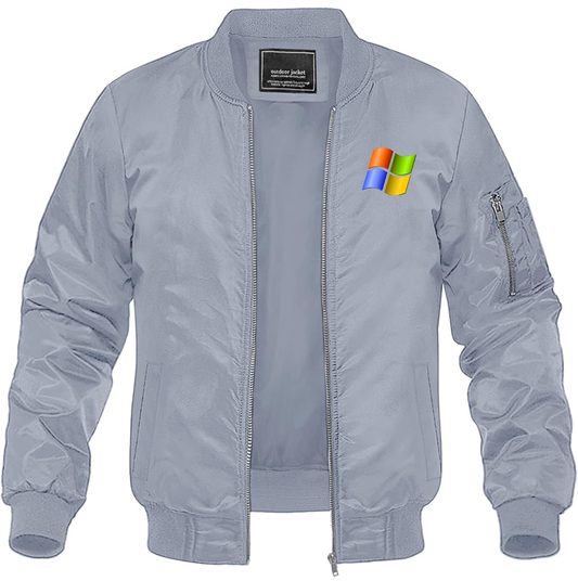 Men's Microsoft Lightweight Bomber Jacket Windbreaker Softshell Varsity Jacket