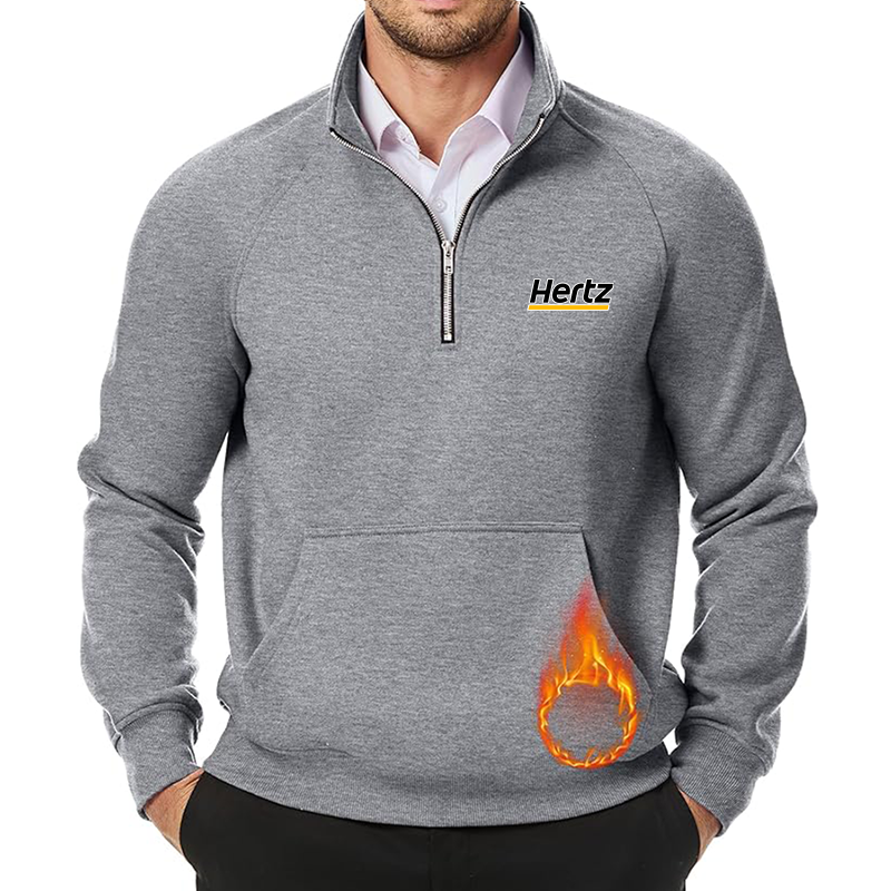 Men's Hertz JMIERR Quarter Zip Pullover Heavy Sweatshirts Warm Fleece Sweatshirt Polo