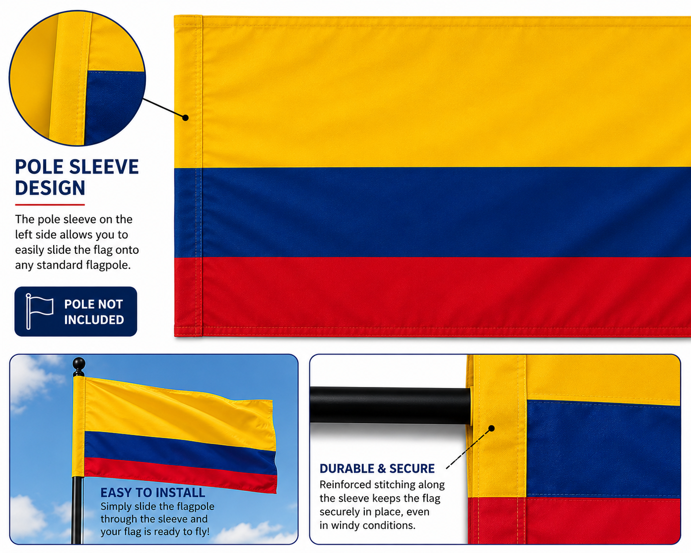 Colombia Flag 3X5 Fifa World Cup 2026