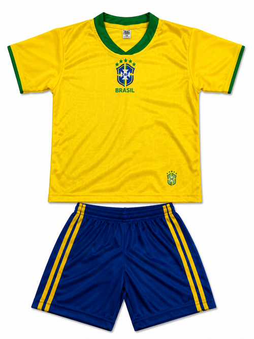 Kid’s Brazil Soccer Jersey Set
