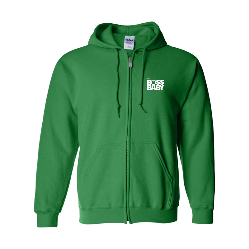 Men's Boss Baby  Gildan Heavy Blend Full-Zip Hooded Sweatshirt