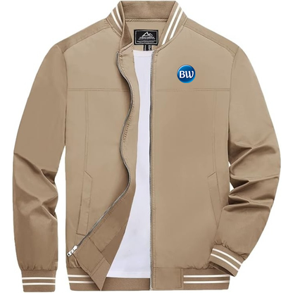 Men's Best Western Lightweight Zip-Up Bomber Jacket with Ribbed Collar and Cuffs Versatile Casual Outerwear