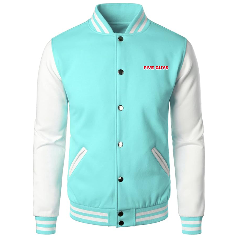 Men’s Five Guys Varsity Baseball Jacket Cotton Blend Letterman Jackets
