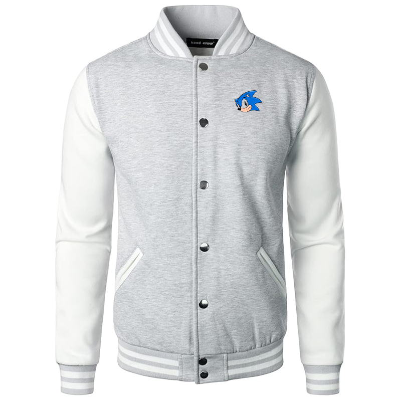 Men’s  Sonic the Hedgehog Varsity Baseball Jacket Cotton Blend Letterman Jackets
