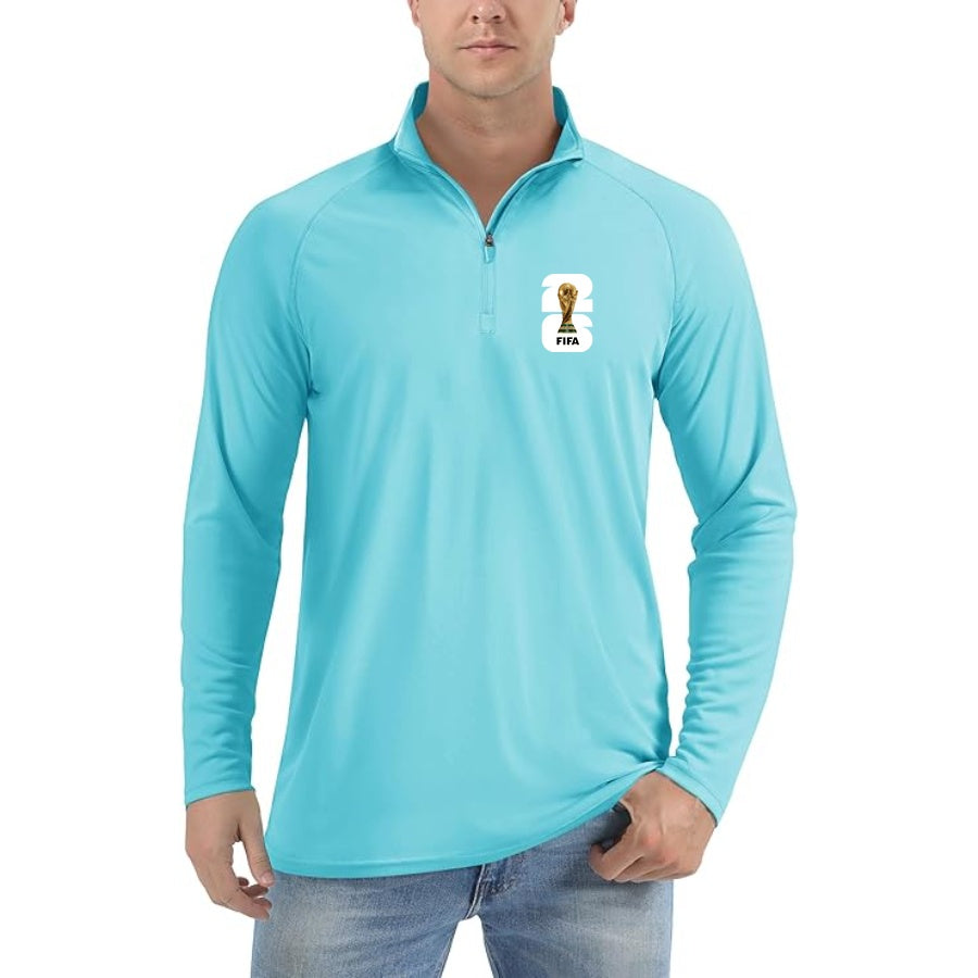 Men's Fifa World Cup 2026  Lightweight Quarter-Zip Athletic Shirt Long Sleeve Performance Wear