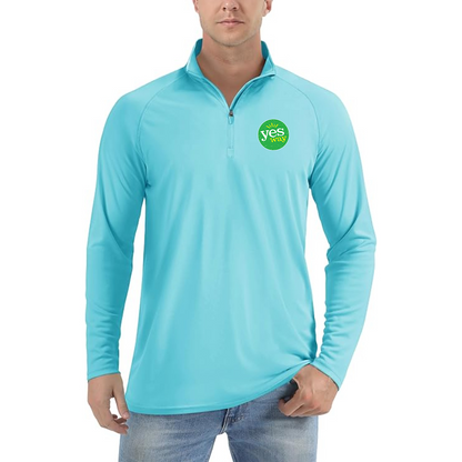 Men's Yes Way  Lightweight Quarter-Zip Athletic Shirt Long Sleeve Performance Wear