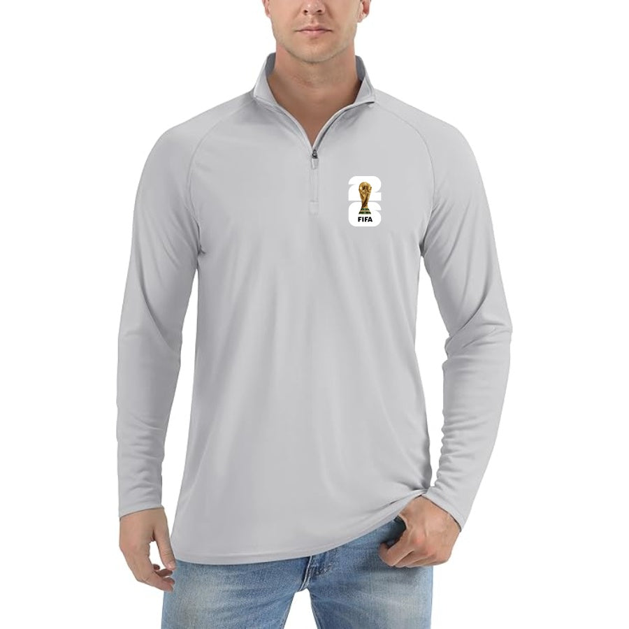 Men's Fifa World Cup 2026  Lightweight Quarter-Zip Athletic Shirt Long Sleeve Performance Wear
