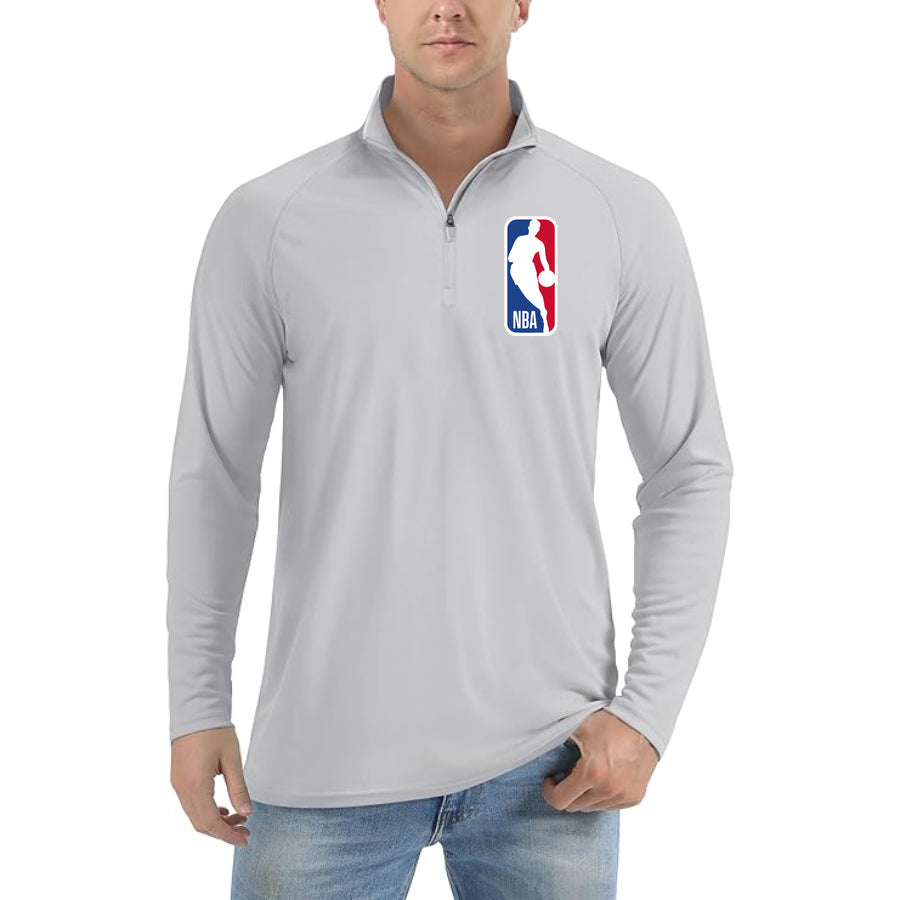 Men's NBA Lightweight Quarter-Zip Athletic Shirt Long Sleeve Performance Wear