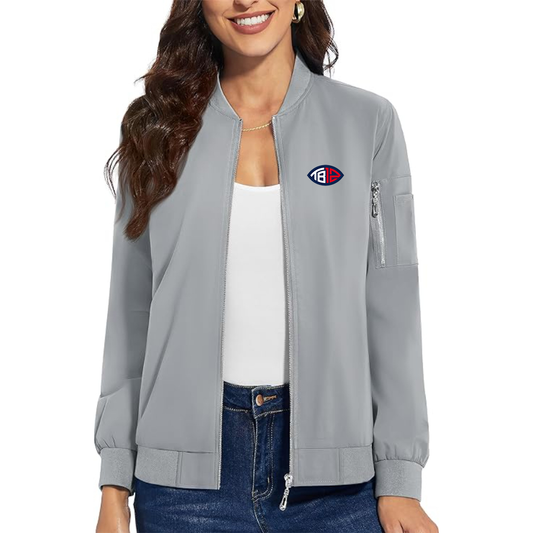 Women's Tom Brady 12 Premium Bomber Jacket with Polished Detailing and Functional Sleeve Pocket Modern Luxury Outerwear