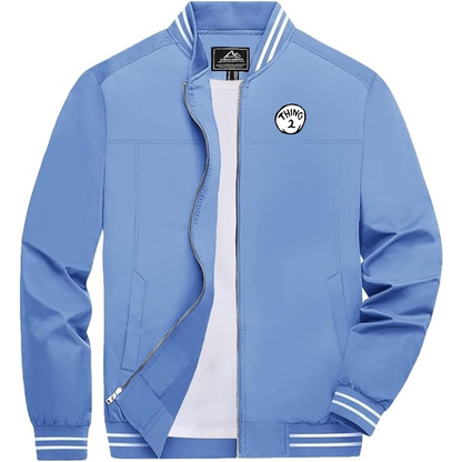 Men's Dr. Suess Thing 2 Lightweight Zip-Up Bomber Jacket with Ribbed Collar and Cuffs Versatile Casual Outerwear