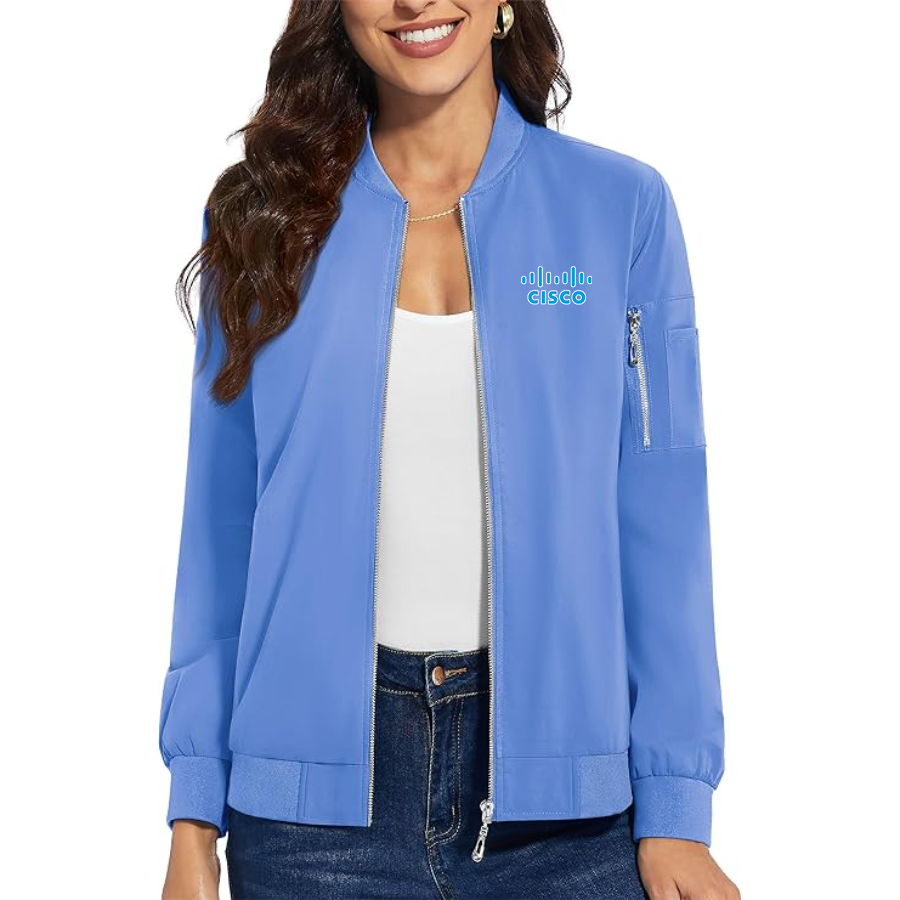 Women's Cisco Premium Bomber Jacket with Polished Detailing and Functional Sleeve Pocket Modern Luxury Outerwear
