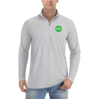 Men's Yes Way  Lightweight Quarter-Zip Athletic Shirt Long Sleeve Performance Wear