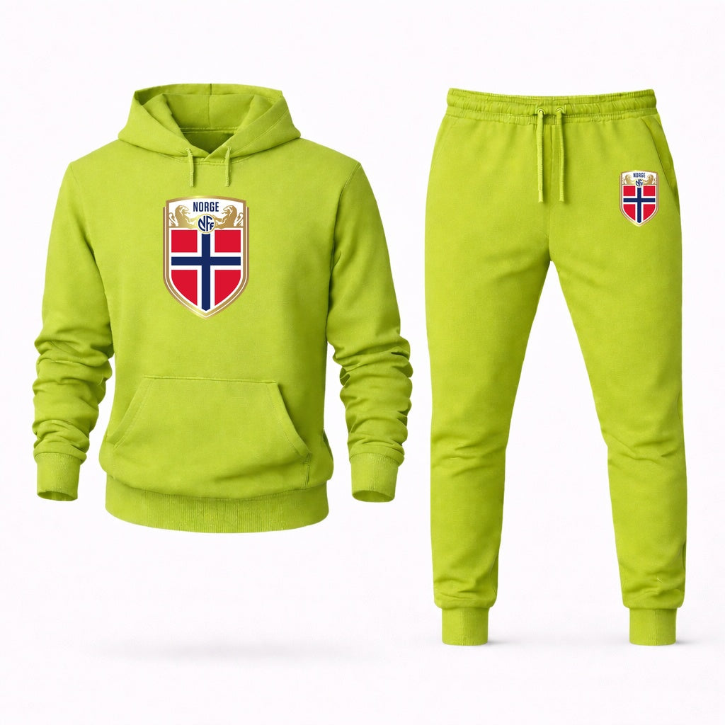 Men's Norway Soccer Hoodie and Joggers Set