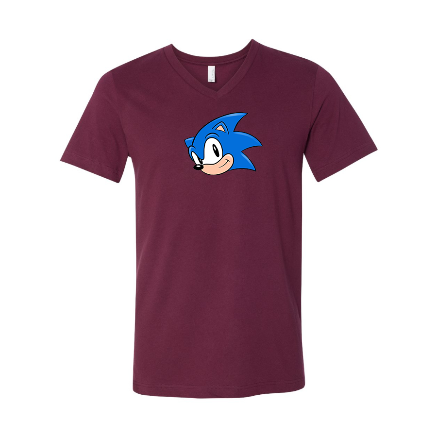 Men's Sonic the Hedgehog BELLA  CANVAS  Jersey V-Neck Tee