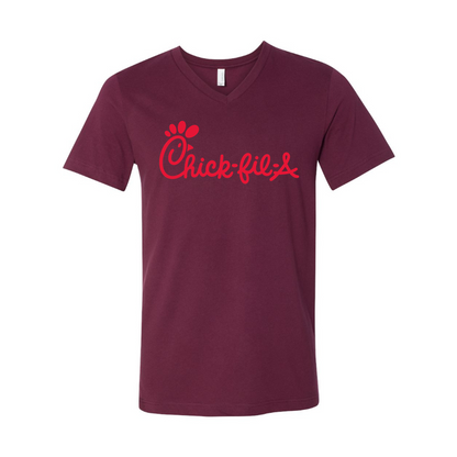 Men's Chick-fil-A BELLA  CANVAS  Jersey V-Neck Tee