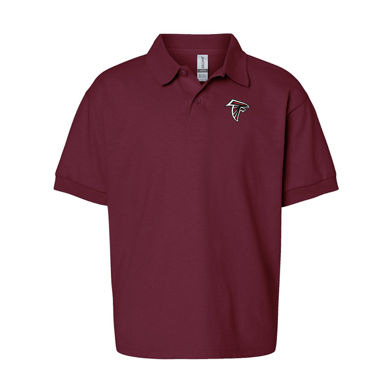 Youth's Atlanta Falcons Embroidered Gildan Dry Blend Jersey Polo