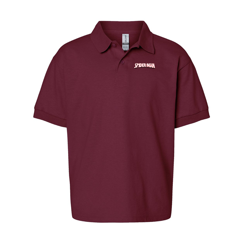 Youth's Spider Man Gildan Dry Blend Jersey Polo