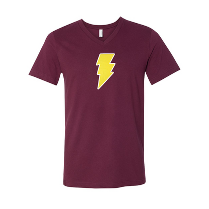 Men's Black Adam BELLA  CANVAS  Jersey V-Neck Tee