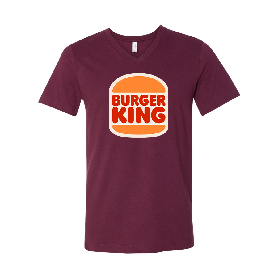 Men's Burger King BELLA  CANVAS  Jersey V-Neck Tee