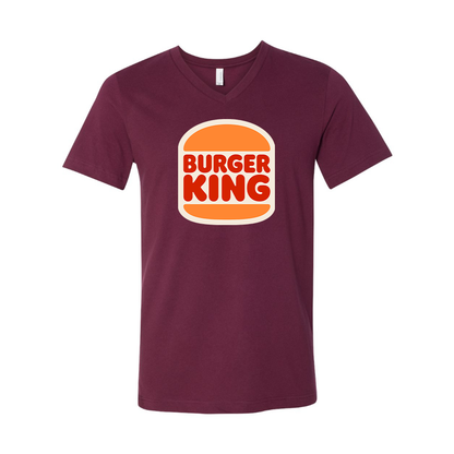 Men's Burger King BELLA  CANVAS  Jersey V-Neck Tee