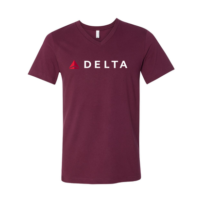 Men's Delta Airlines  BELLA  CANVAS  Jersey V-Neck Tee