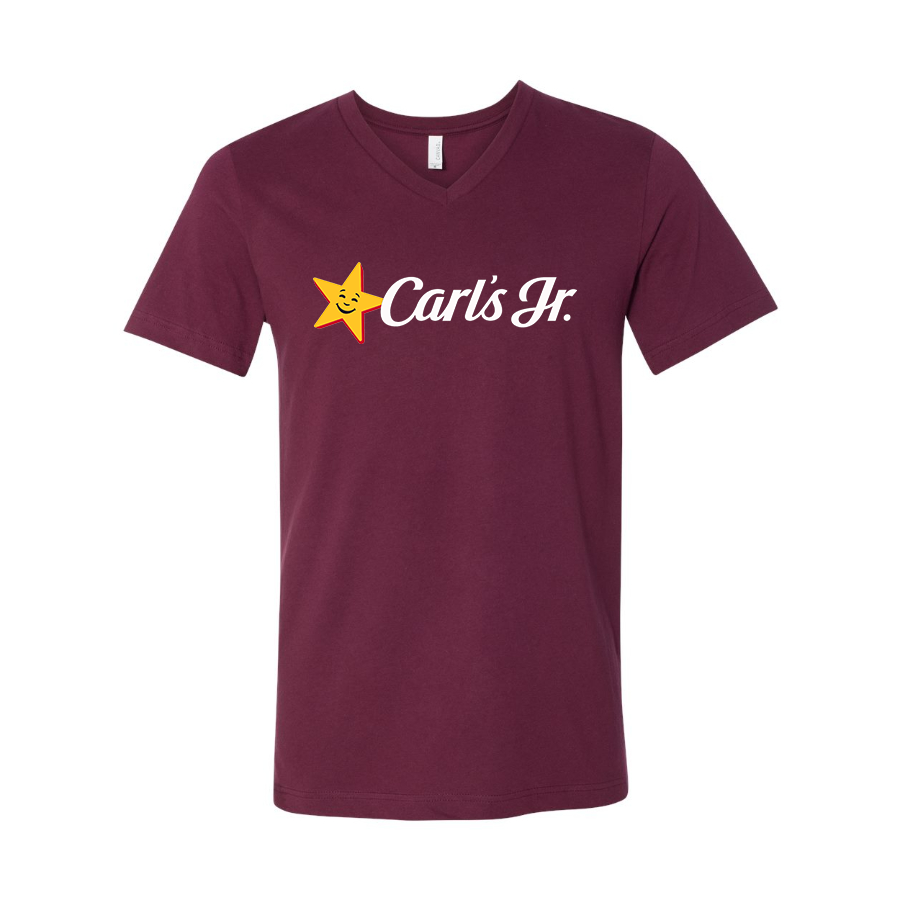 Men's Carl's Jr BELLA  CANVAS  Jersey V-Neck Tee