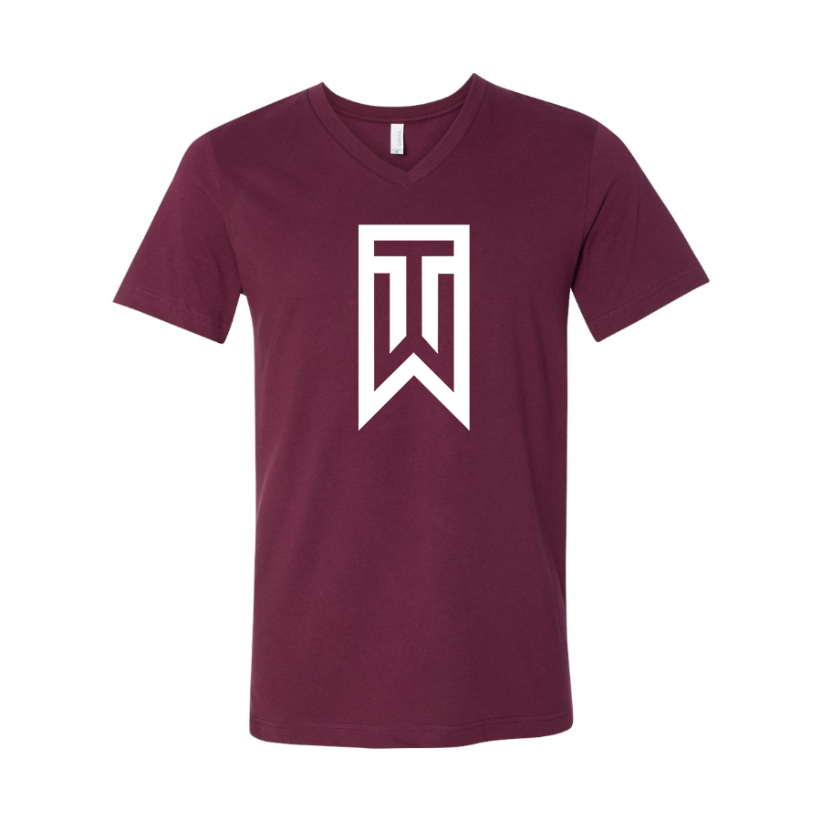 Men's Tiger Woods BELLA  CANVAS  Jersey V-Neck Tee