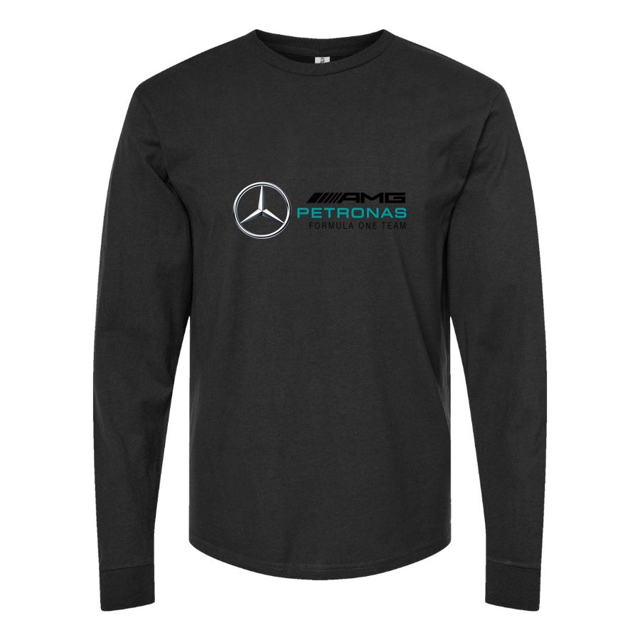 Men's Mercedes AMG Petronas Formula One Team Long sleeves Cotton Blend T-Shirt