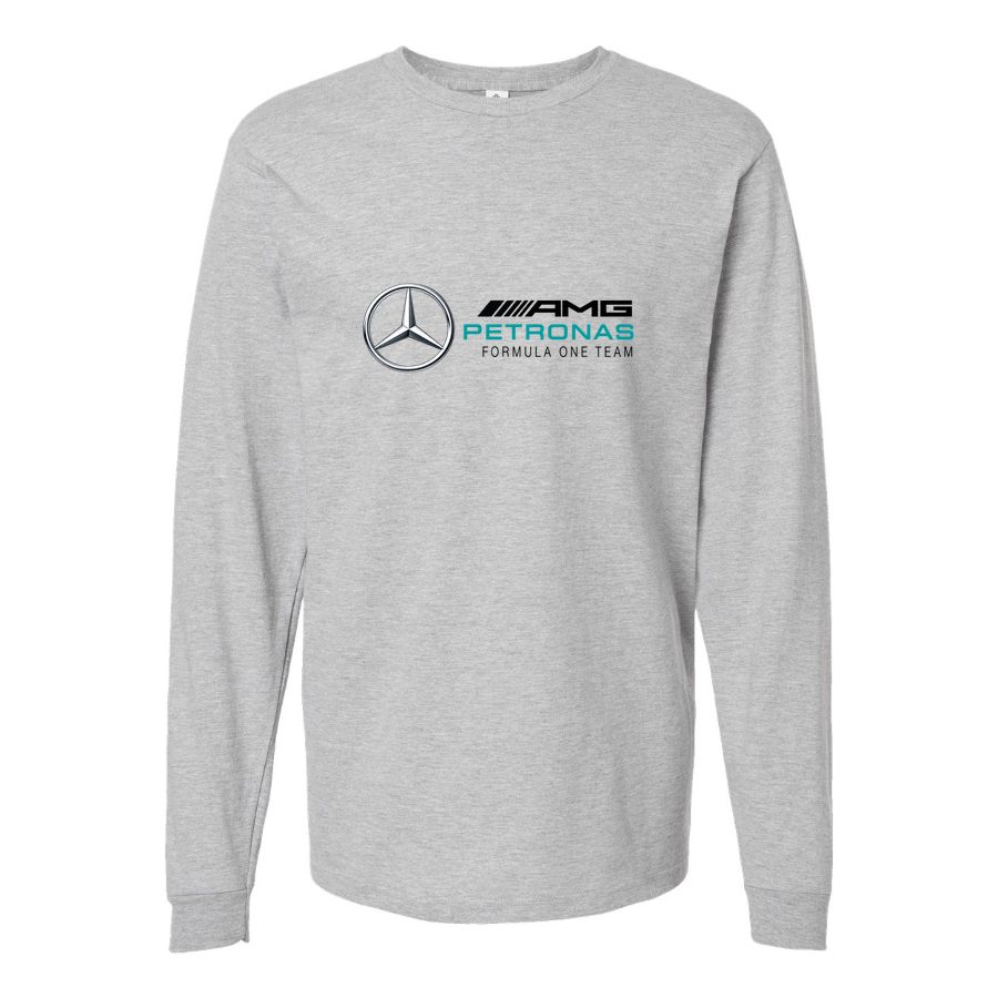 Men's Mercedes AMG Petronas Formula One Team Long sleeves Cotton Blend T-Shirt