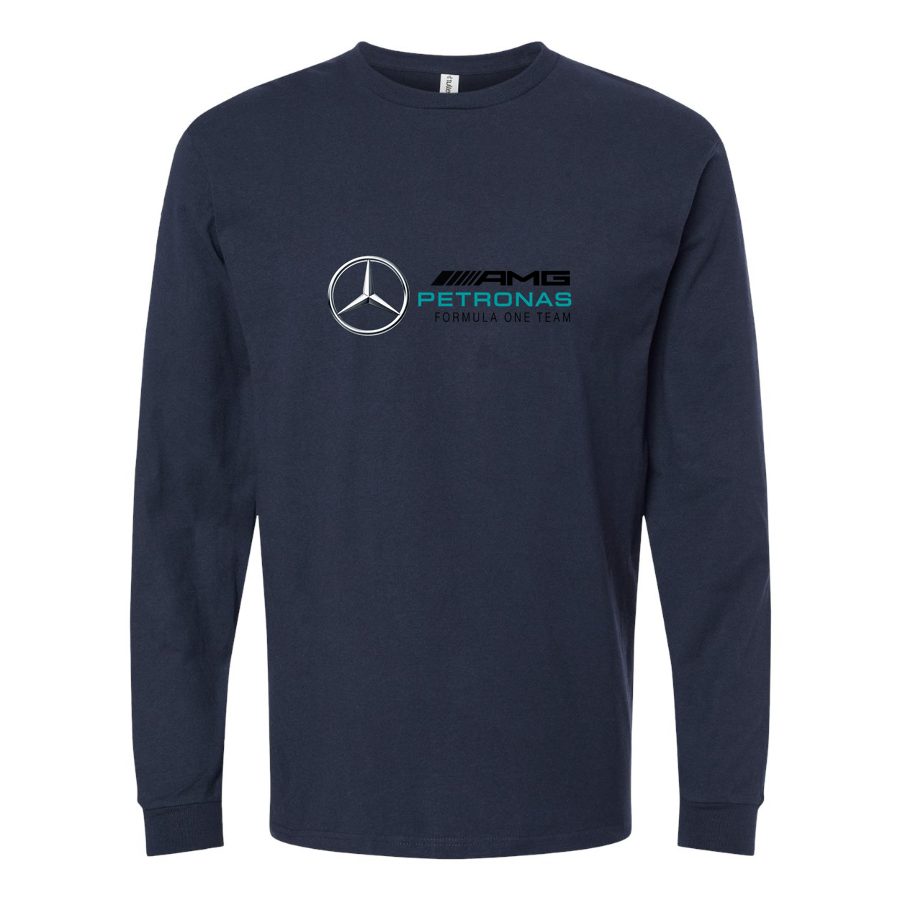 Men's Mercedes AMG Petronas Formula One Team Long sleeves Cotton Blend T-Shirt