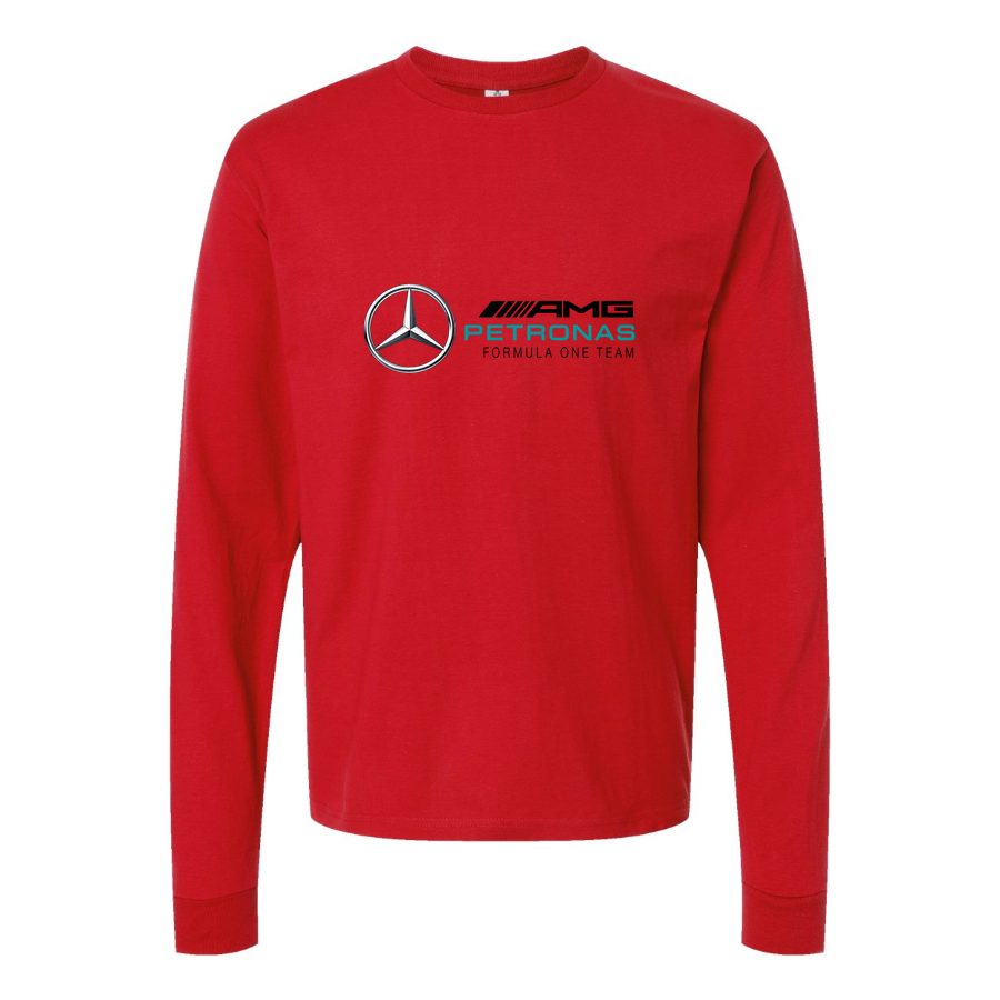 Men's Mercedes AMG Petronas Formula One Team Long sleeves Cotton Blend T-Shirt
