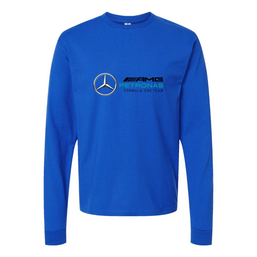 Men's Mercedes AMG Petronas Formula One Team Long sleeves Cotton Blend T-Shirt