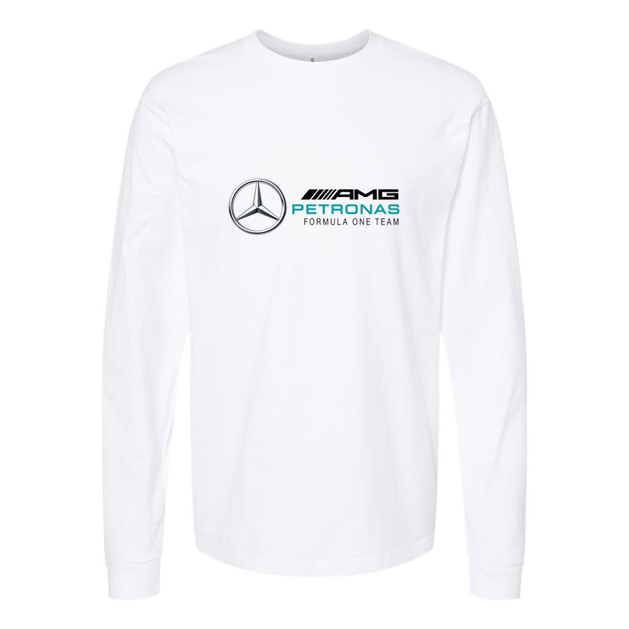 Men's Mercedes AMG Petronas Formula One Team Long sleeves Cotton Blend T-Shirt