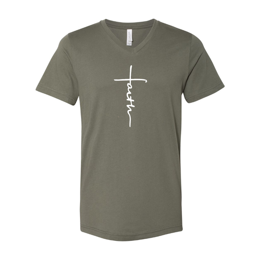 Men's Faith BELLA  CANVAS  Jersey V-Neck Tee