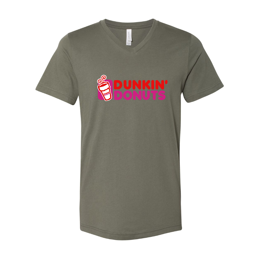 Men's Dunkin Donuts BELLA  CANVAS  Jersey V-Neck Tee