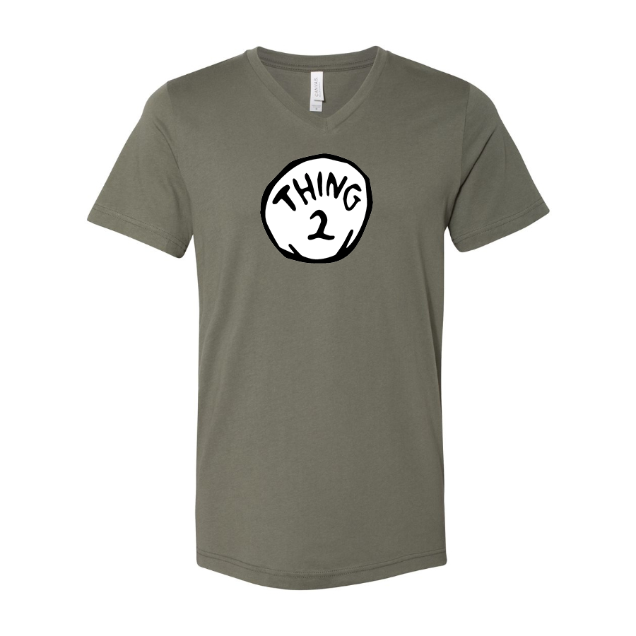 Men's Dr. Suess Thing 2 BELLA  CANVAS  Jersey V-Neck Tee