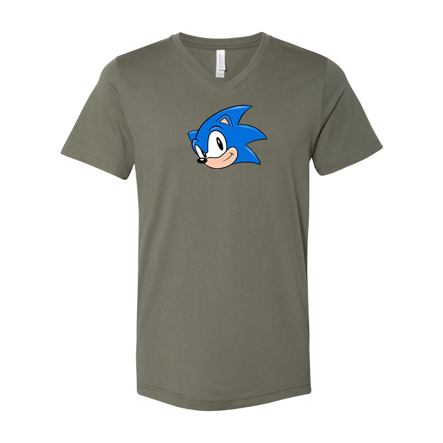 Men's Sonic the Hedgehog BELLA  CANVAS  Jersey V-Neck Tee