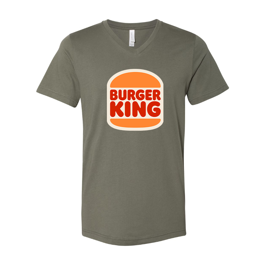 Men's Burger King BELLA  CANVAS  Jersey V-Neck Tee