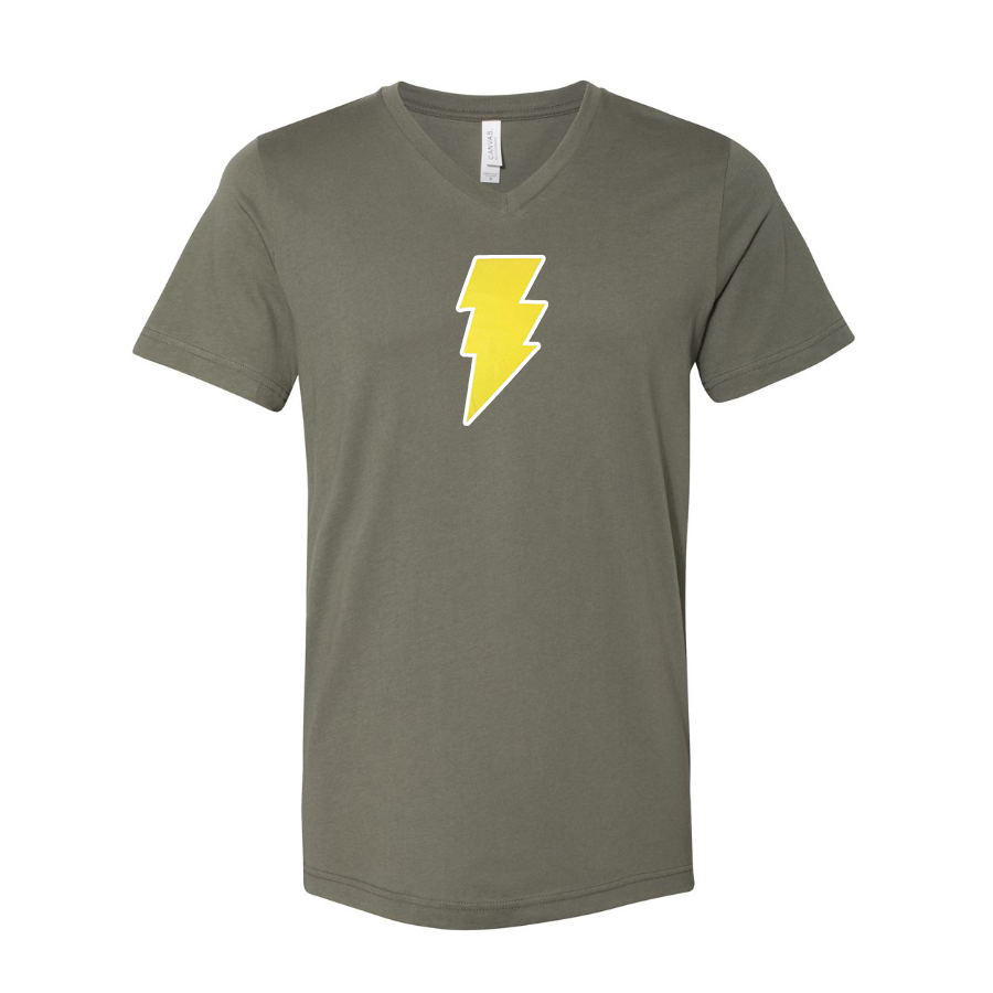 Men's Black Adam BELLA  CANVAS  Jersey V-Neck Tee