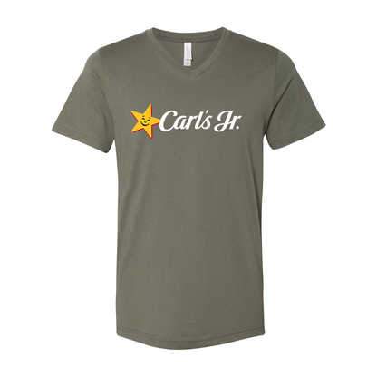 Men's Carl's Jr BELLA  CANVAS  Jersey V-Neck Tee