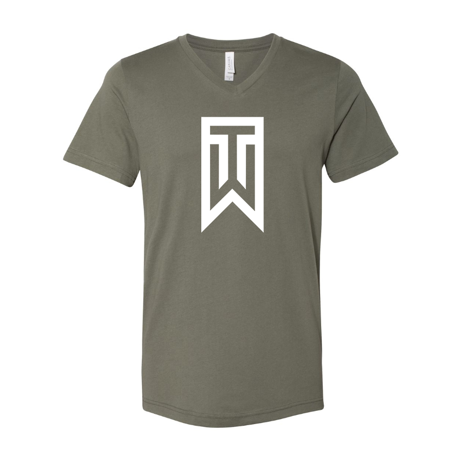 Men's Tiger Woods BELLA  CANVAS  Jersey V-Neck Tee